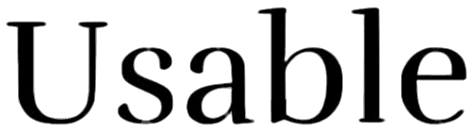 logo of Usable, is only the word Usable